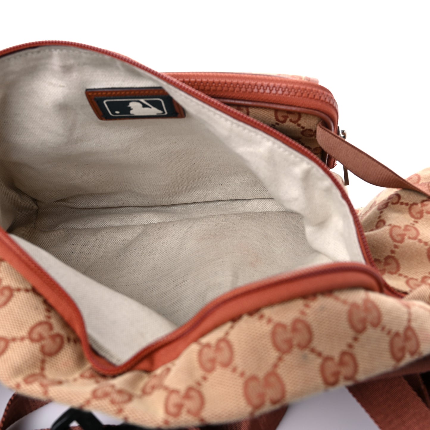 X MLB GG Monogram LA Dodgers Convertible Belt Bag Beige Ruggine Ivory