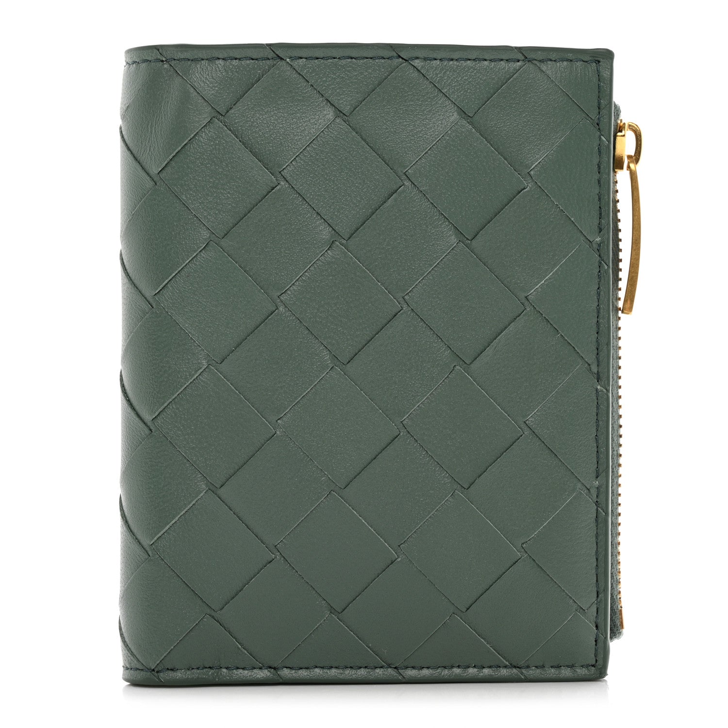 Bottega Veneta Nappa Intrecciato Bifold Zip Wallet Aloe 1 of 8
