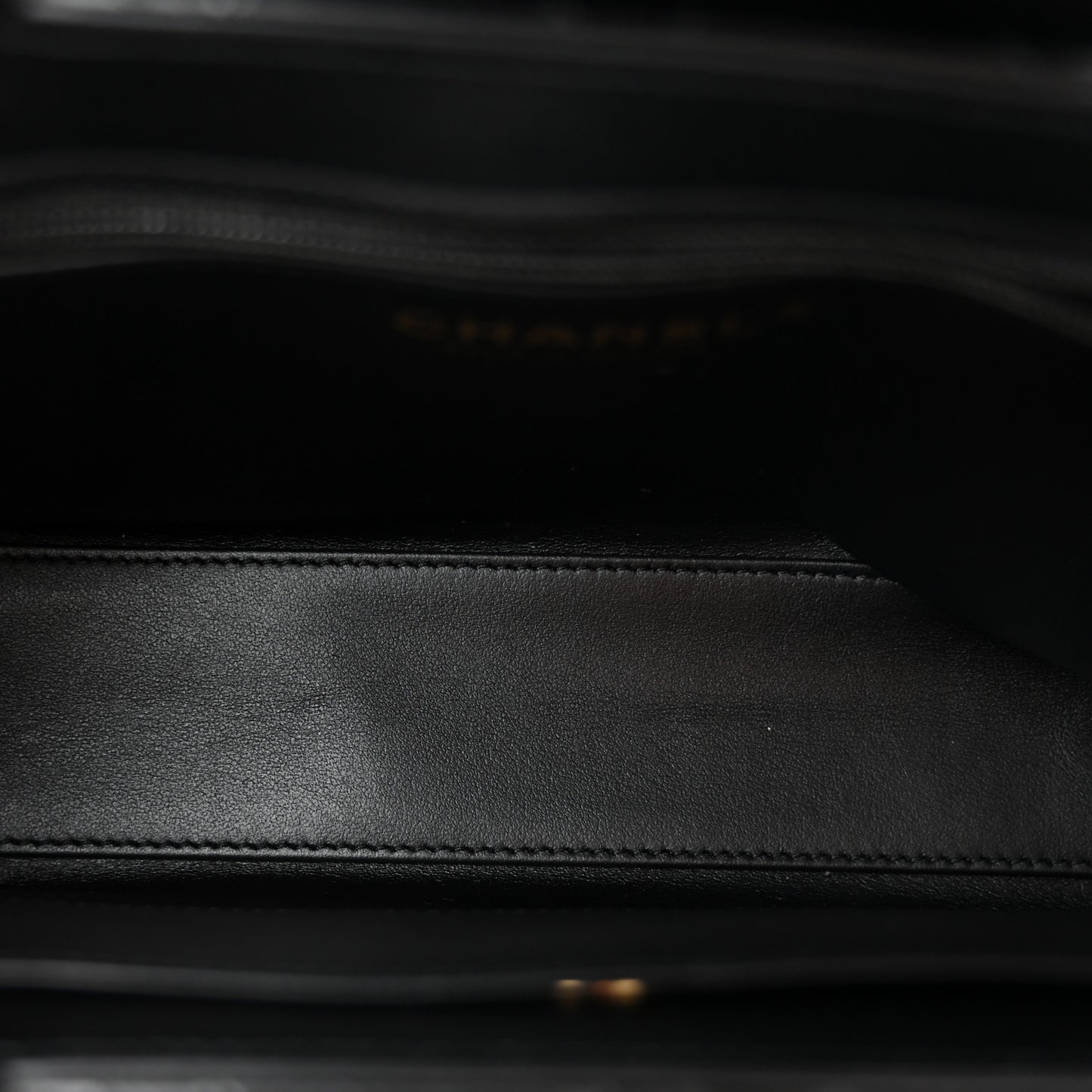 Shiny Aged Calfskin Quilted Nano Kelly Shopper Black Black