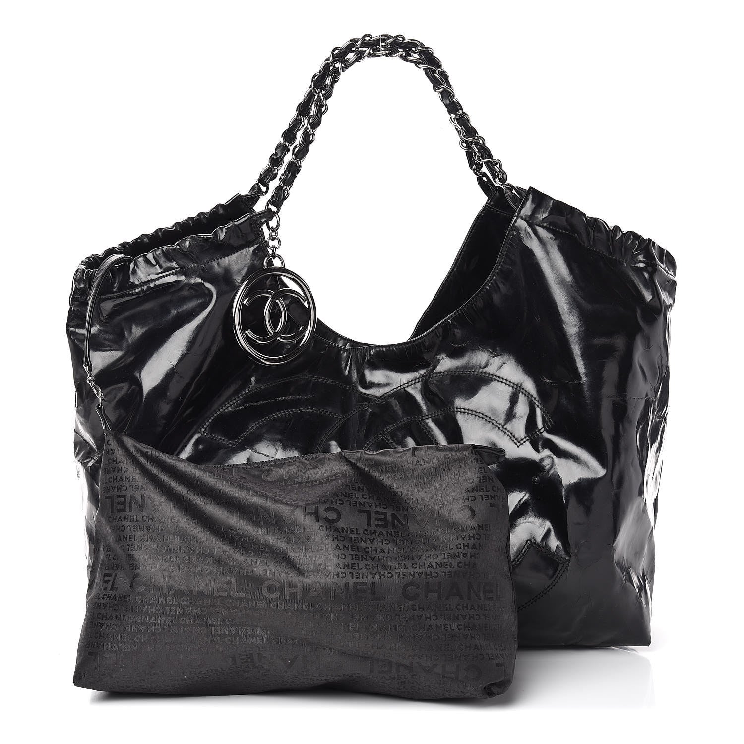 Chanel Vinyl XL Coco Cabas Black 3 of 21