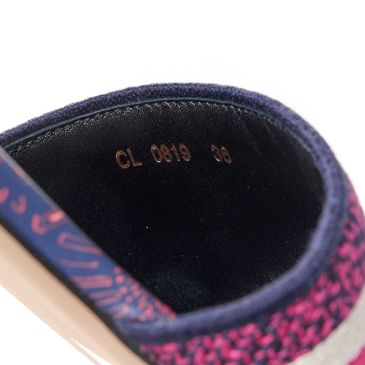 Canvas Embroidered Animals Dway Mules Slide Sandals 36 Deep Blue Fuchsia