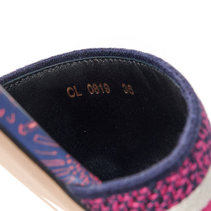 Christian Dior Canvas Embroidered Animals Dway Mules Slide Sandals 36 Deep Blue Fuchsia 8 of 9