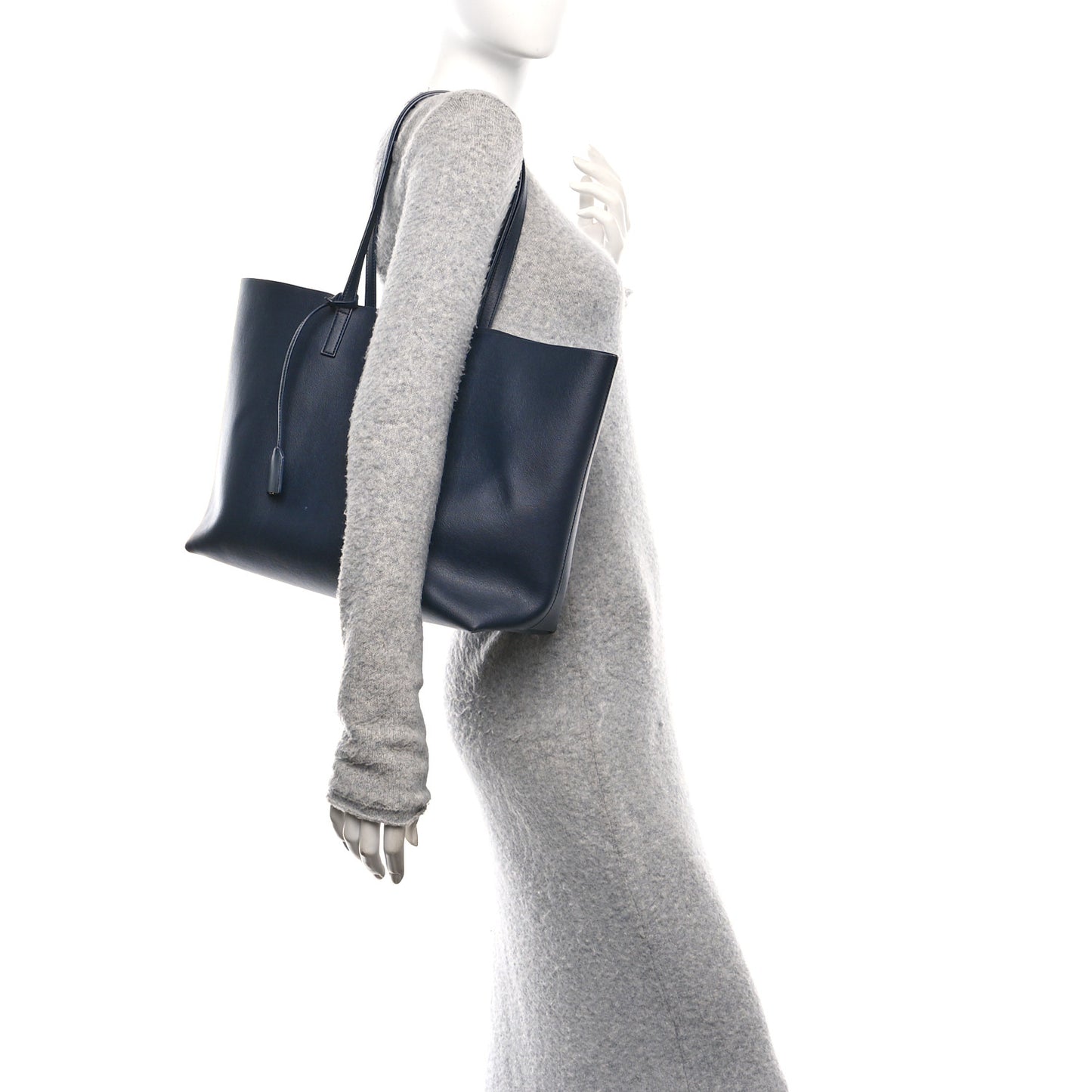 Calfskin Large Shopping Tote Navy