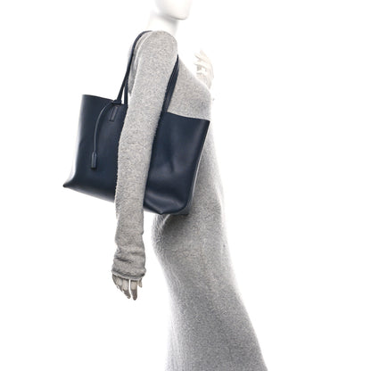 Saint Laurent Calfskin Large Shopping Tote Navy 2 of 13