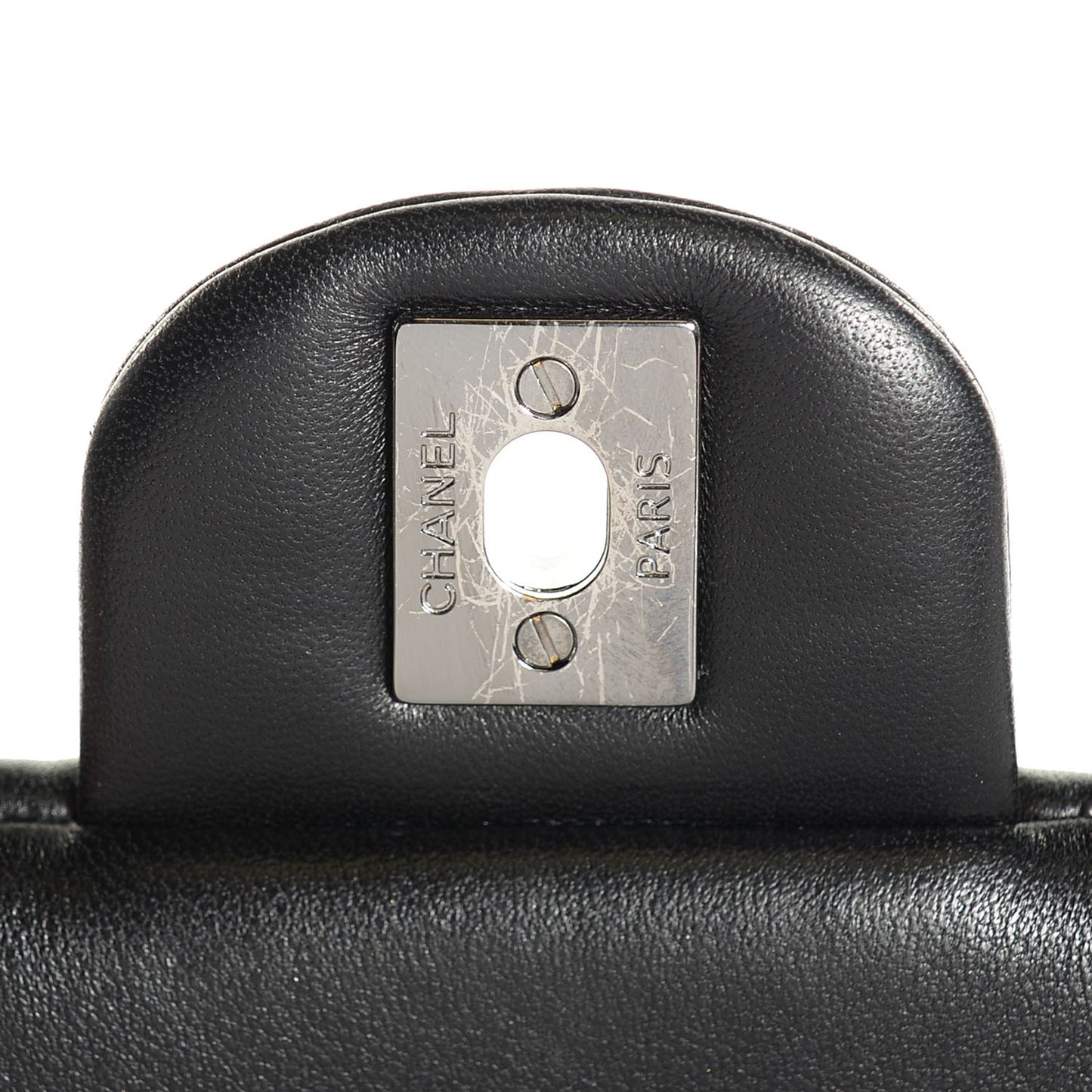 Lambskin Quilted Clutch With Chain Flap Black