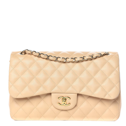 Chanel Lambskin Quilted Jumbo Double Flap Beige Clair 1 of 10