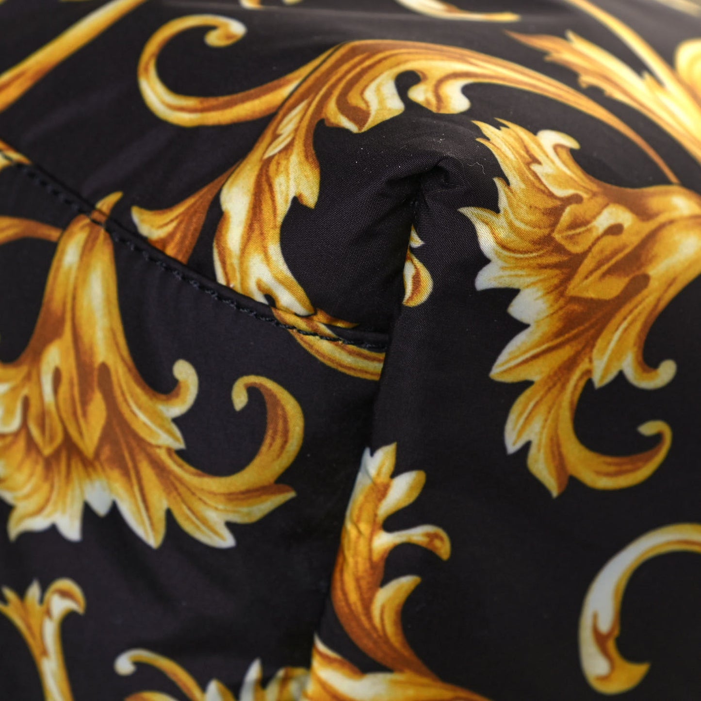 Nylon Baroque Print Tote Black