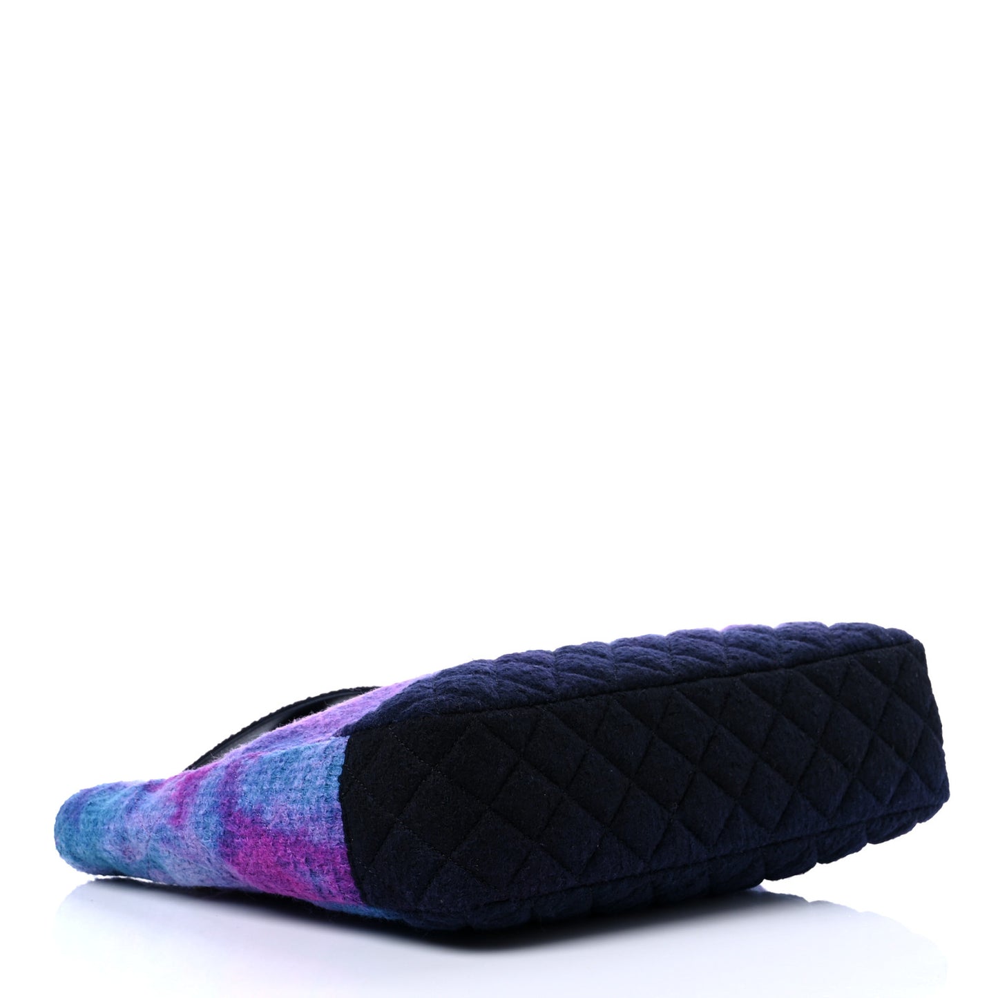 Wool Tweed CC Tote Purple Black Blue