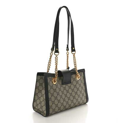 Gucci GG Supreme Monogram Small Padlock Tote Black 3 of 10