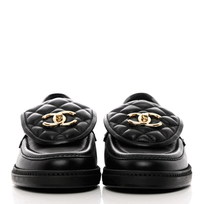 Chanel Lambskin Quilted CC Turnlock Loafers 36 Black 2 of 13