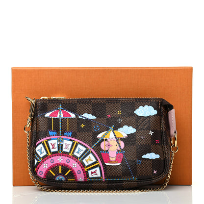 Louis Vuitton Damier Ebene 2020 Christmas Animation Big Wheel Mini Pochette Accessories Rose Ballerine 8 of 8