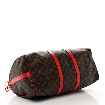 Louis Vuitton Calfskin Monogram Keepall Bandouliere 50 Coquelicot 4 of 10
