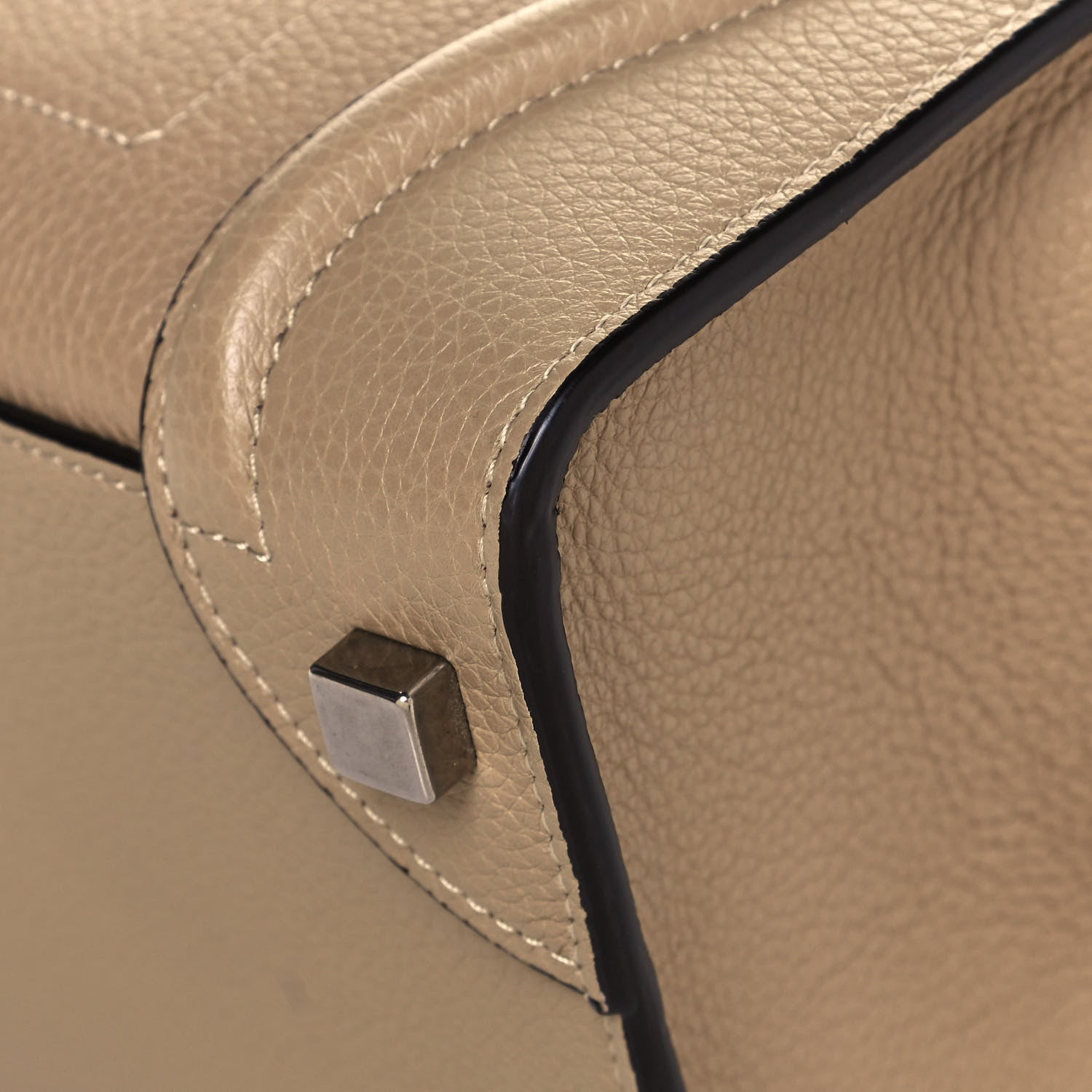 Celine Drummed Calfskin Micro Luggage Dune 6 of 14