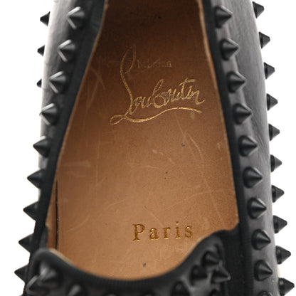 Christian Louboutin Calfskin Studded Womens Pik Boat Flat Loafers 37.5 Black 8 of 8