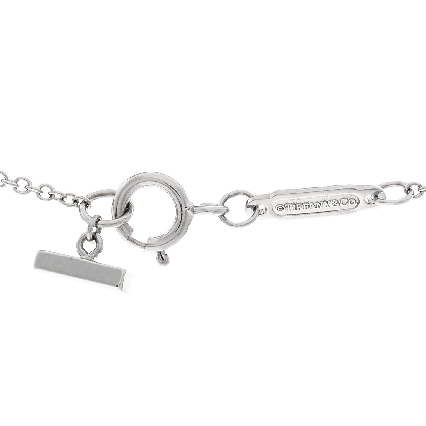 18K White Gold Diamond Mini T Smile Pendant Necklace