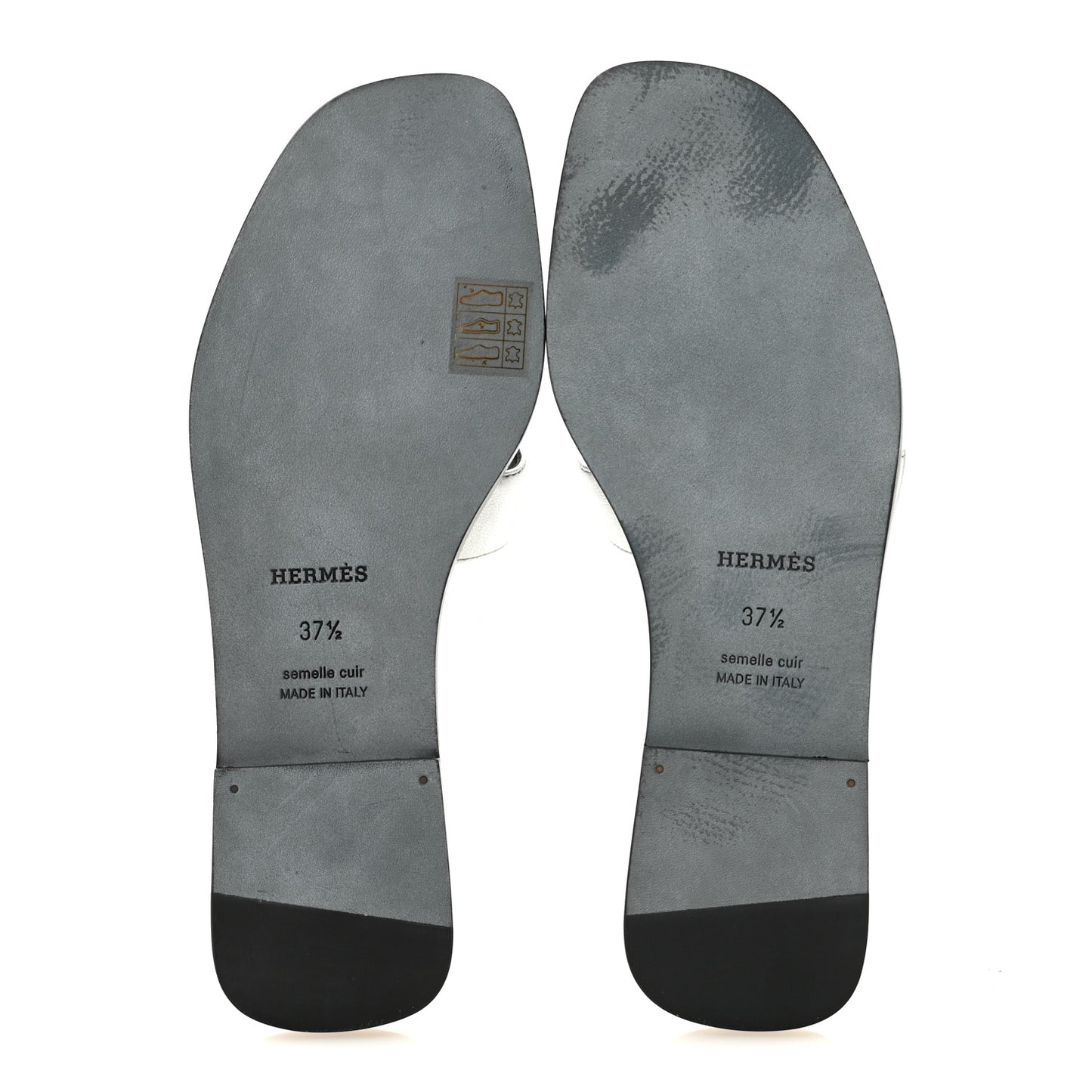 Metallic Chevre Oran Sandals 37.5 Gris Argente
