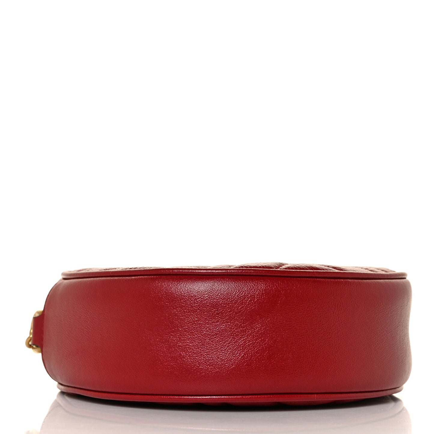 Glazed Calfskin Matelasse Heart Mini GG Marmont Round Shoulder Bag Romantic Cerise