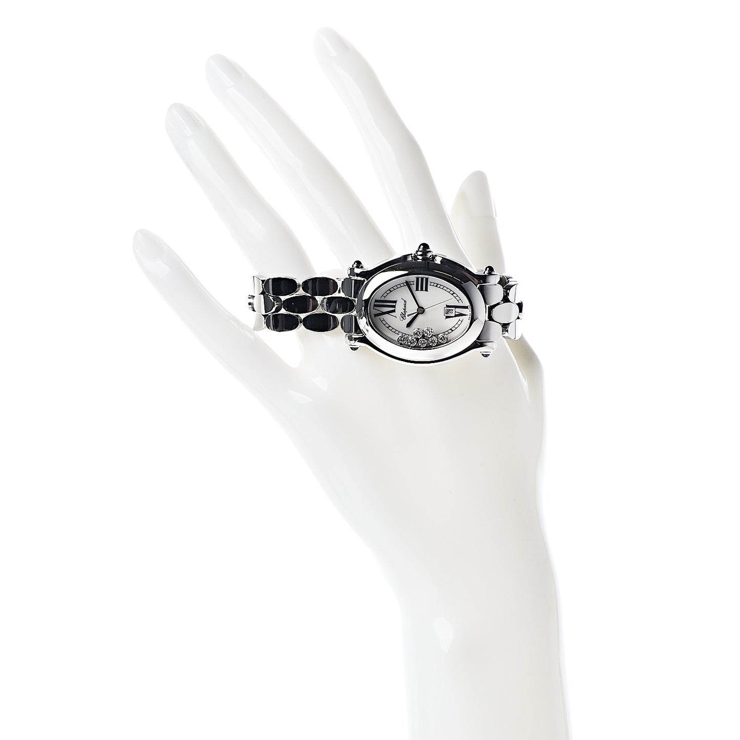 Stainless Steel 7 Diamond 32mm Happy Sport Quartz Watch