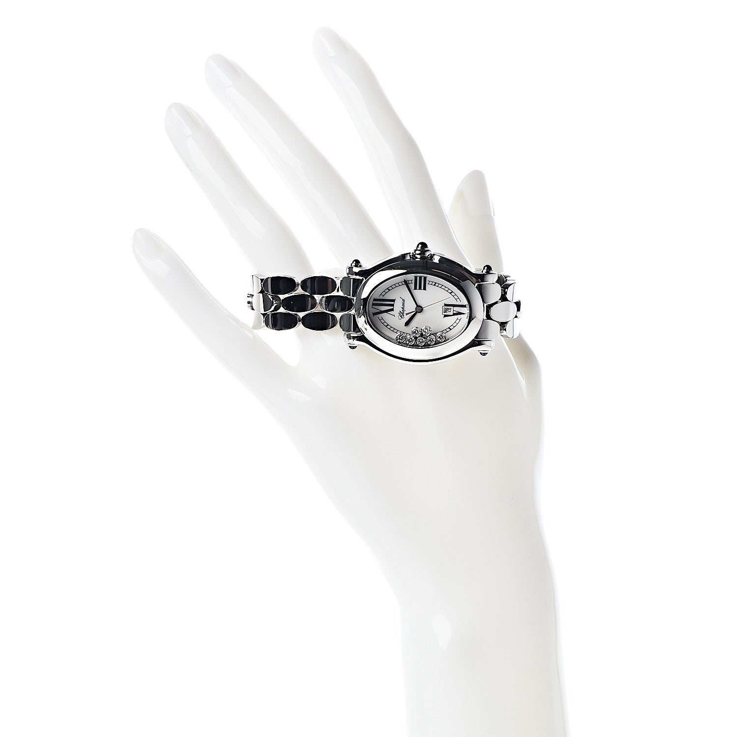 Chopard Stainless Steel 7 Diamond 32mm Happy Sport Quartz Watch 2 of 8