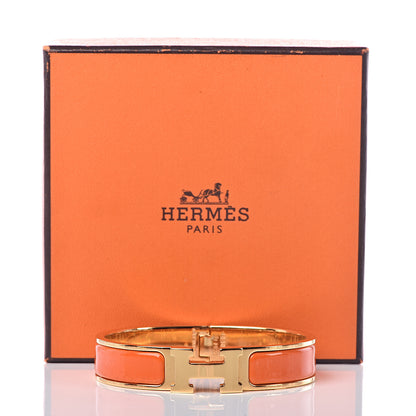 Hermes Enamel Narrow Clic Clac H Bracelet PM Orange 6 of 6