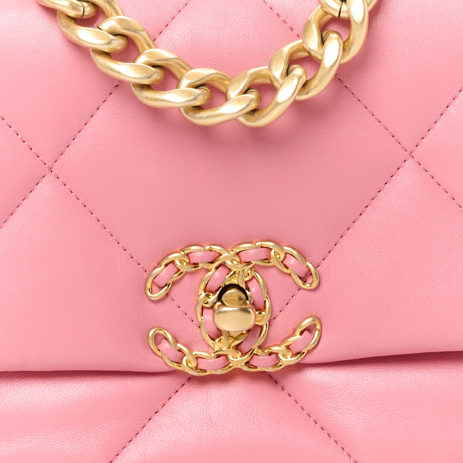 Chanel Lambskin Quilted Medium Chanel 19 Flap Pink 8 of 11