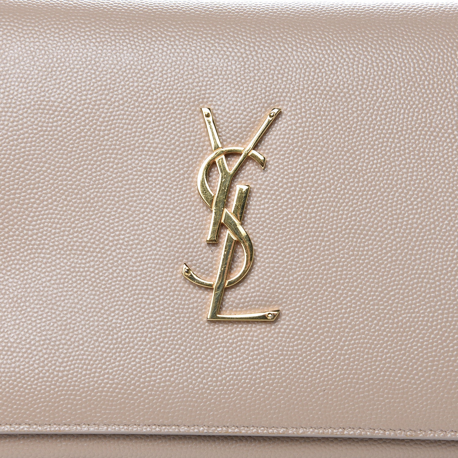 Saint Laurent Grain De Poudre Monogram Chain Wallet Dark Beige 14 of 14
