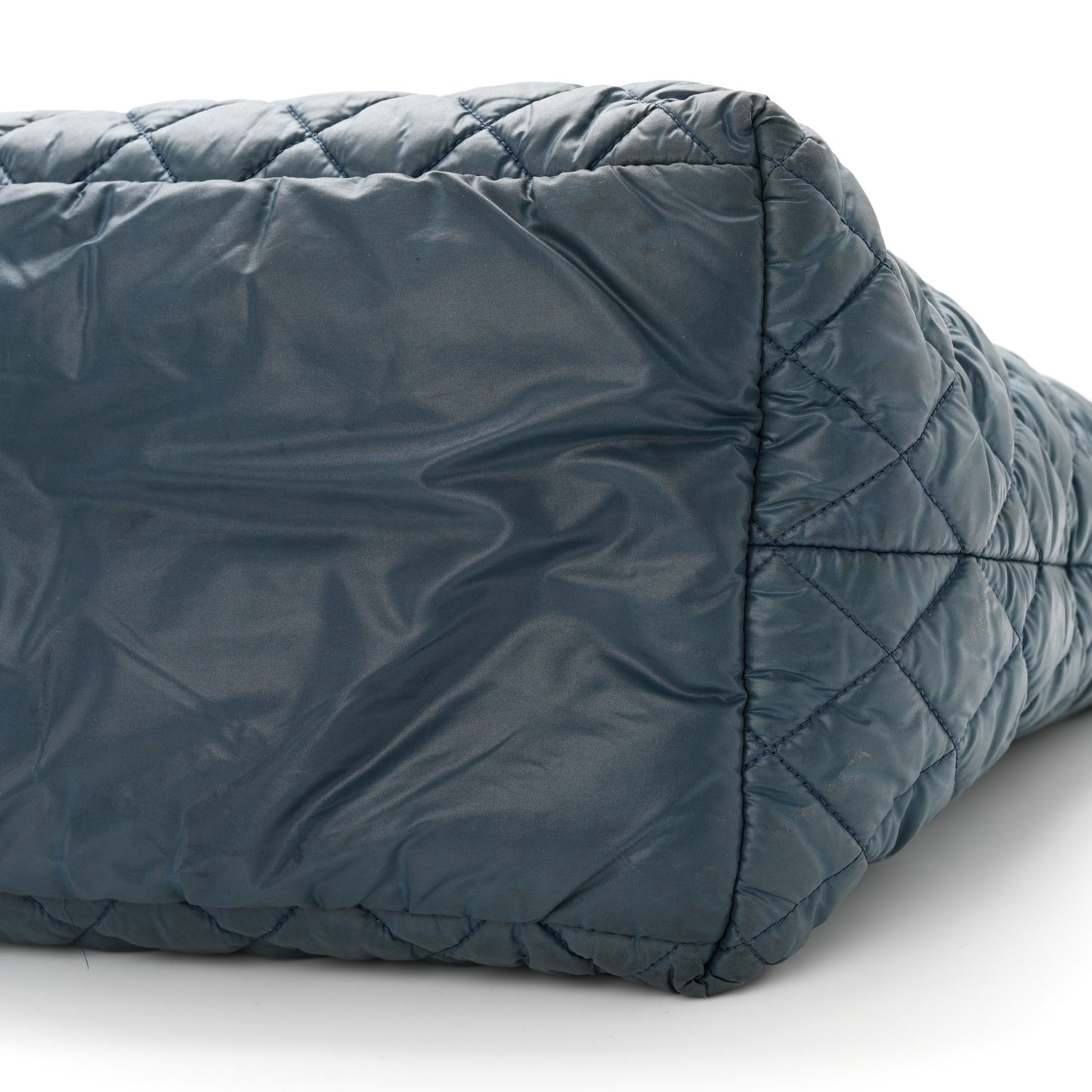 Nylon Quilted Large Coco Cocoon Tote Blue