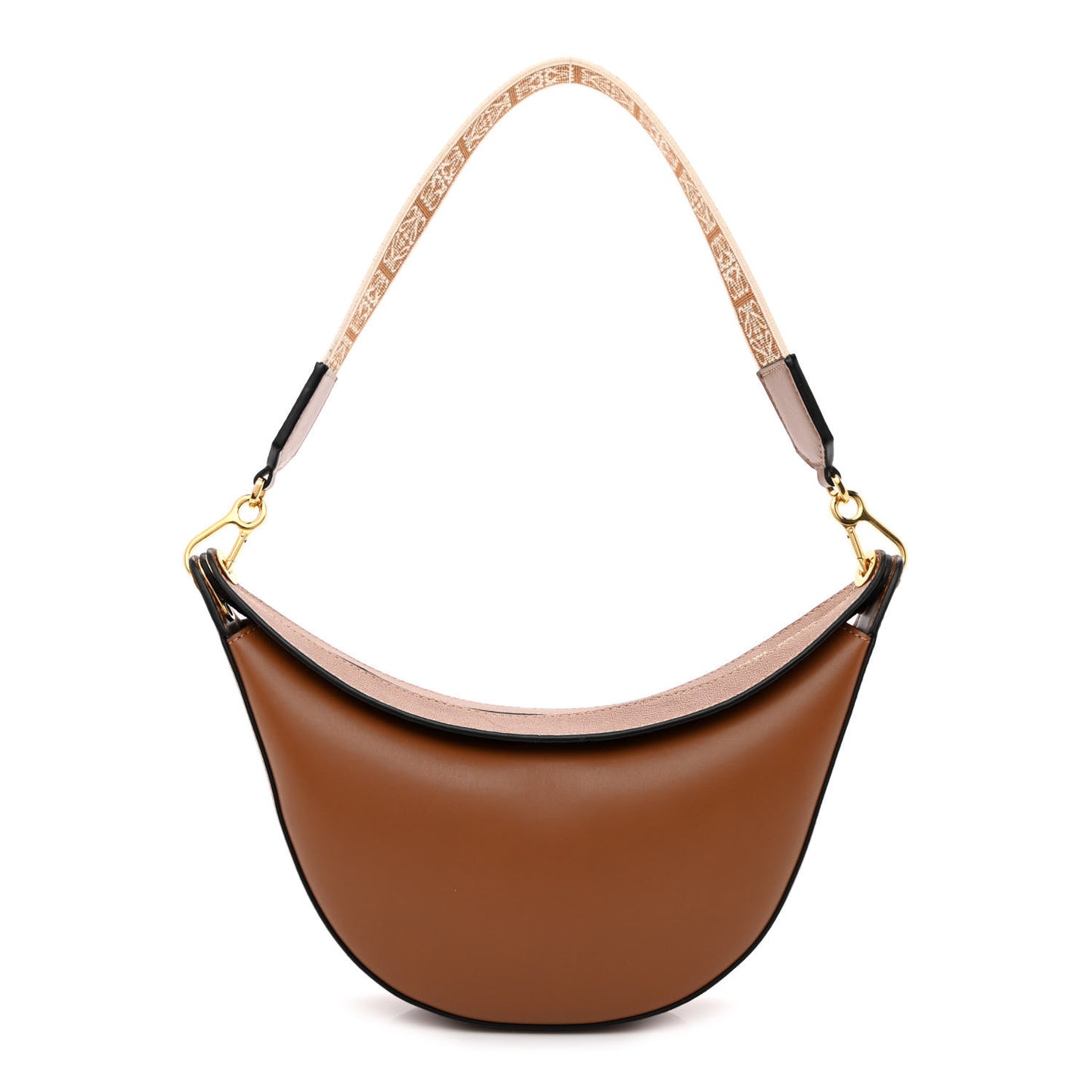 Satin Calfskin Jacquard Luna Bag Pecan