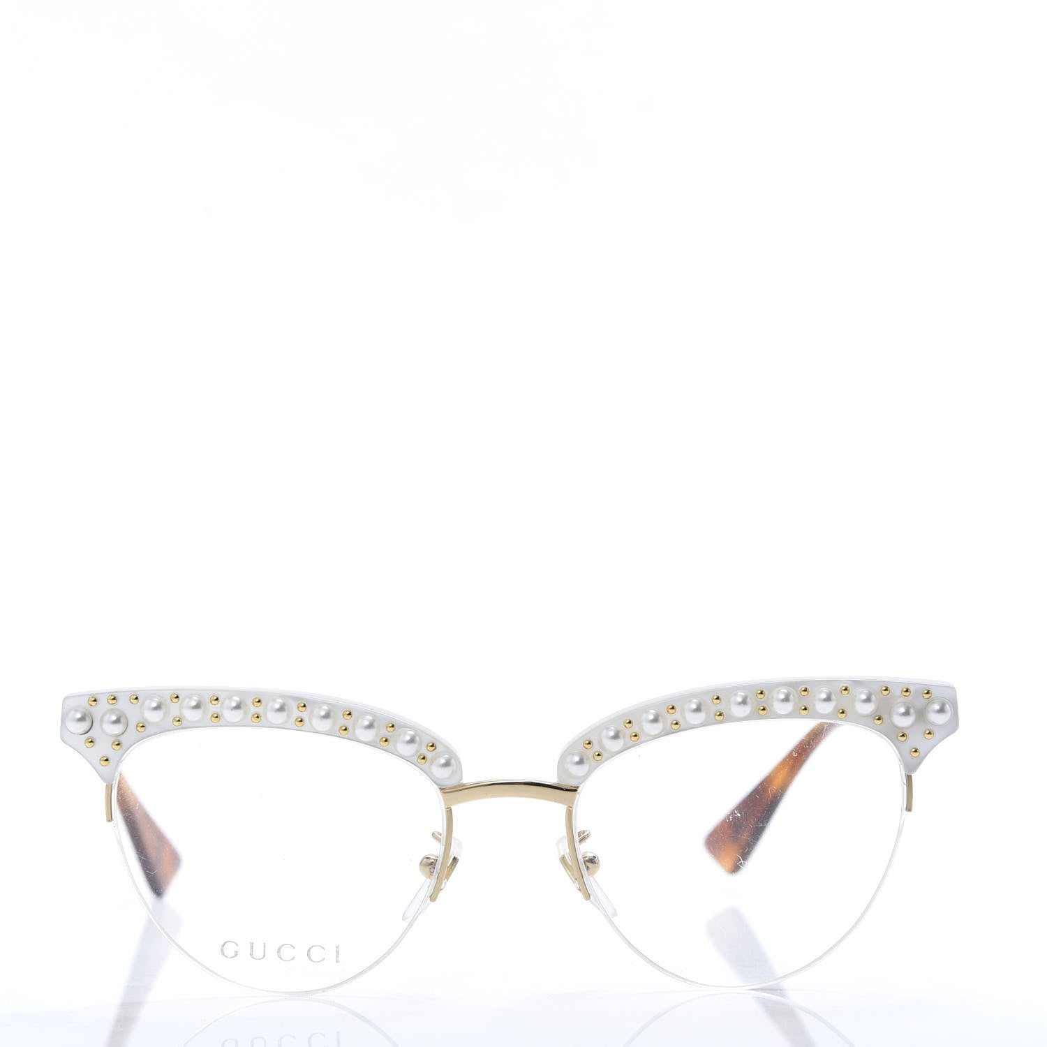 Gucci Pearl Cat Eye Glasses GG0212S White 2 of 7