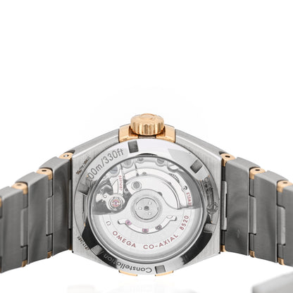Omega Stainless Steel 18K Yellow Gold Diamond Bezel Black Mother of Pearl 27mm Constellation Co-Axial Tahiti Automatic Watch 123.25.27.20.57.007 4 of 4