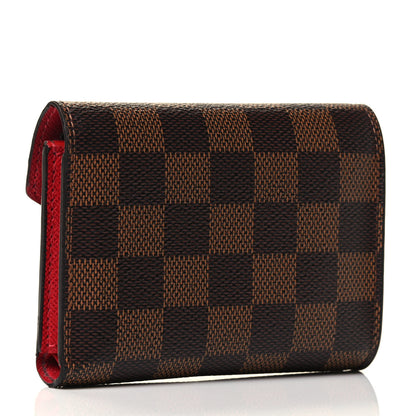 Louis Vuitton Damier Ebene Victorine Wallet Red 2 of 4