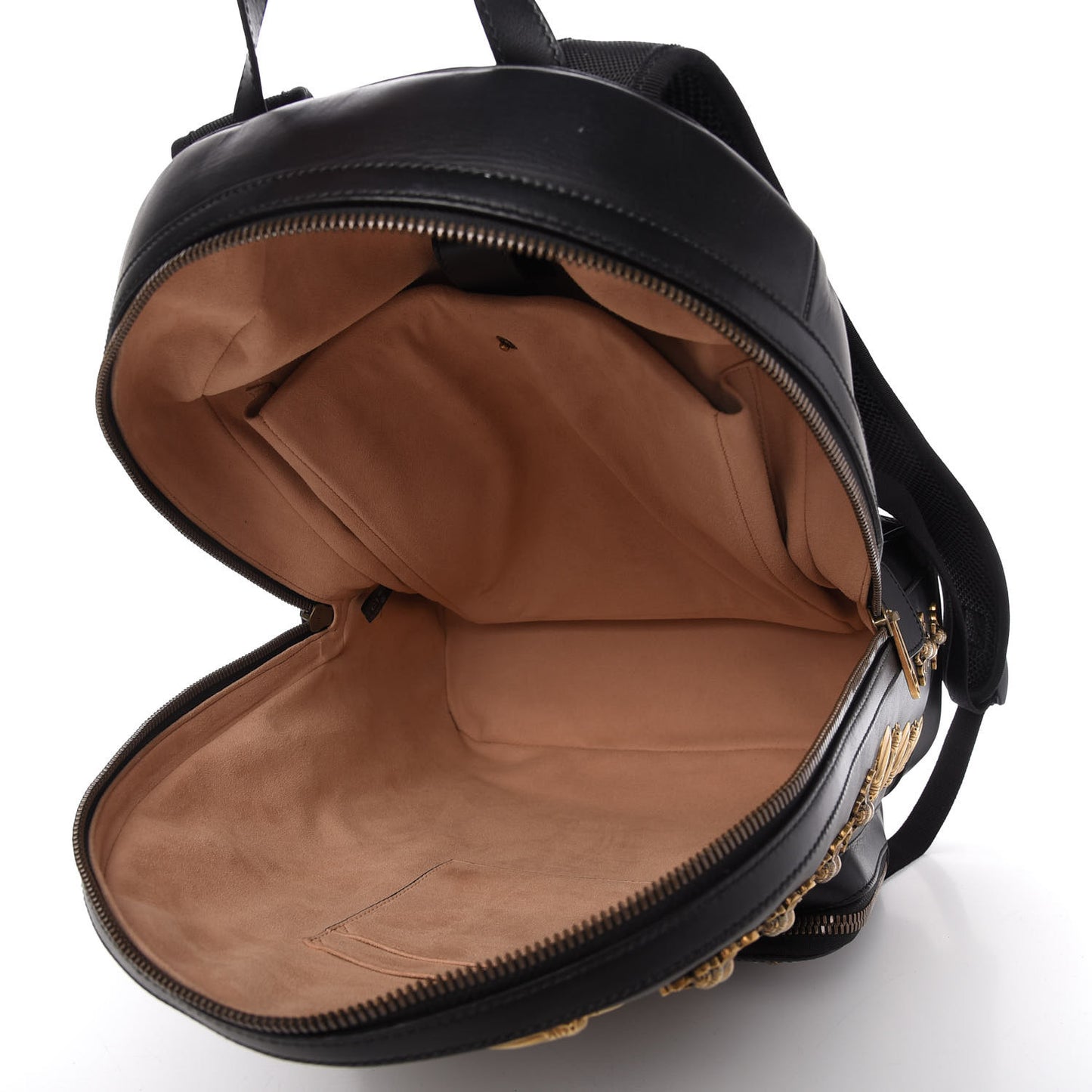 Calfskin Animal Studs Medium Day Backpack Black