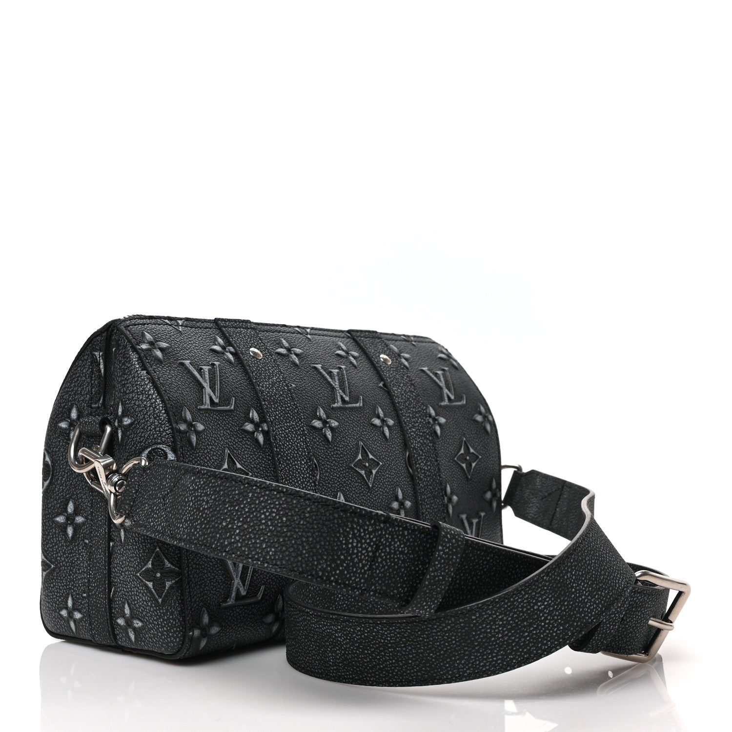 Louis Vuitton Cowhide Faded Monogram City Keepall Charcoal 3 of 8