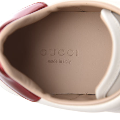 Gucci Calfskin Stripe Womens New Ace Sneakers 36.5 New Mystic White Ecru Red Flame 8 of 10