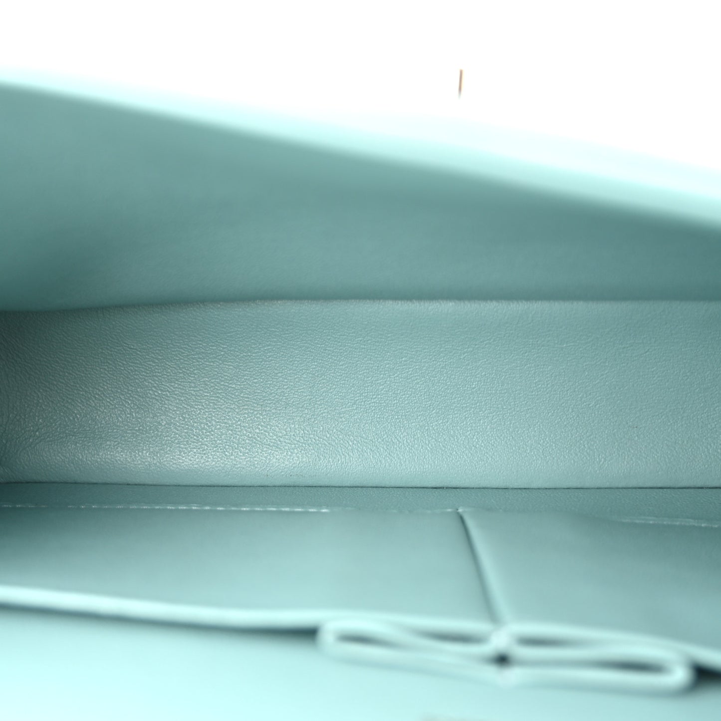 Caviar Quilted Medium Double Flap Light Blue