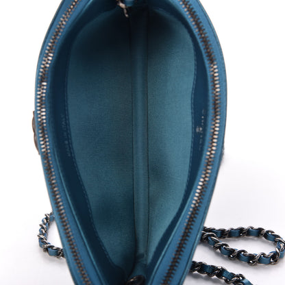 Chanel Metallic Caviar Quilted Small Boy Clutch With Chain Turquoise 5 of 11