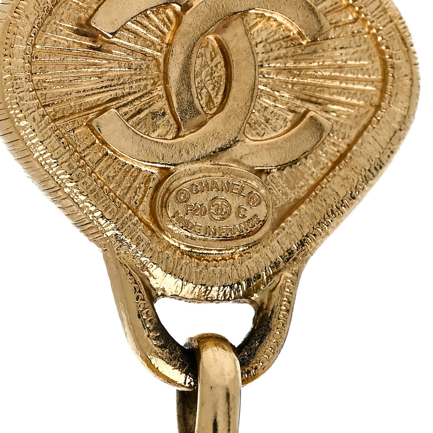 Chanel CC Tags Drop Earrings Gold Pink 4 of 5