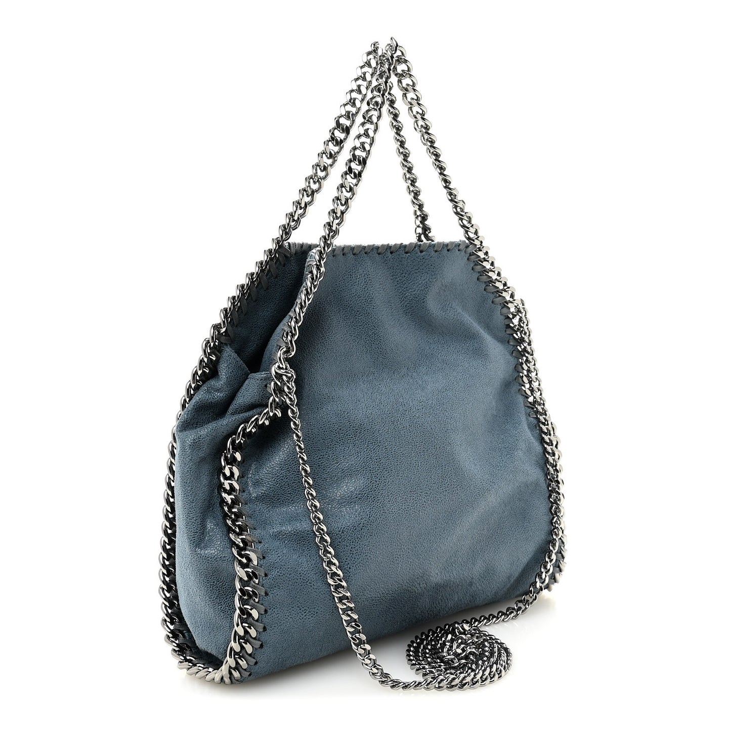 Shaggy Deer Mini Falabella Fold Over Tote Light Blue