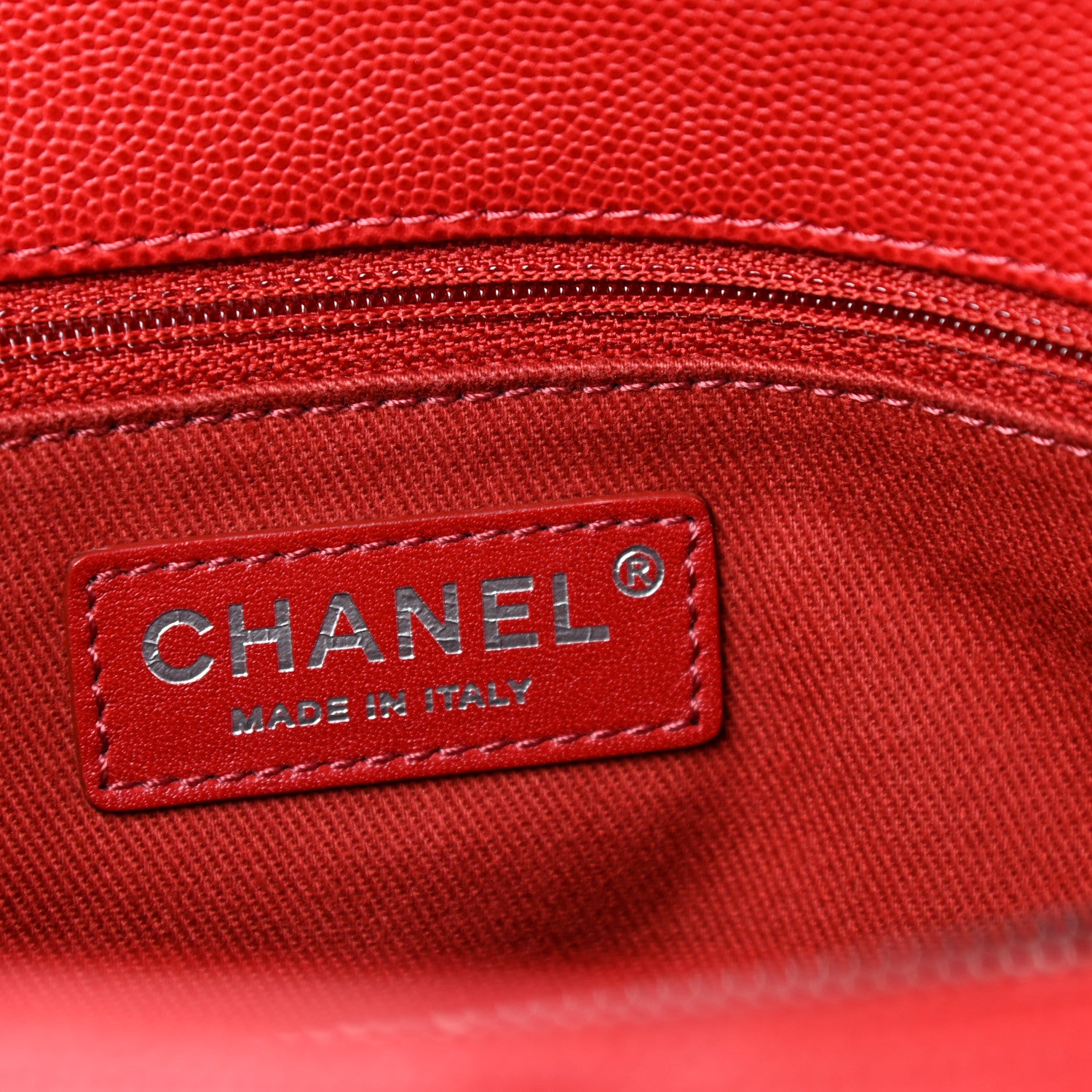 Chanel Caviar Quilted Medium Coco Handle Flap Red 6 of 10