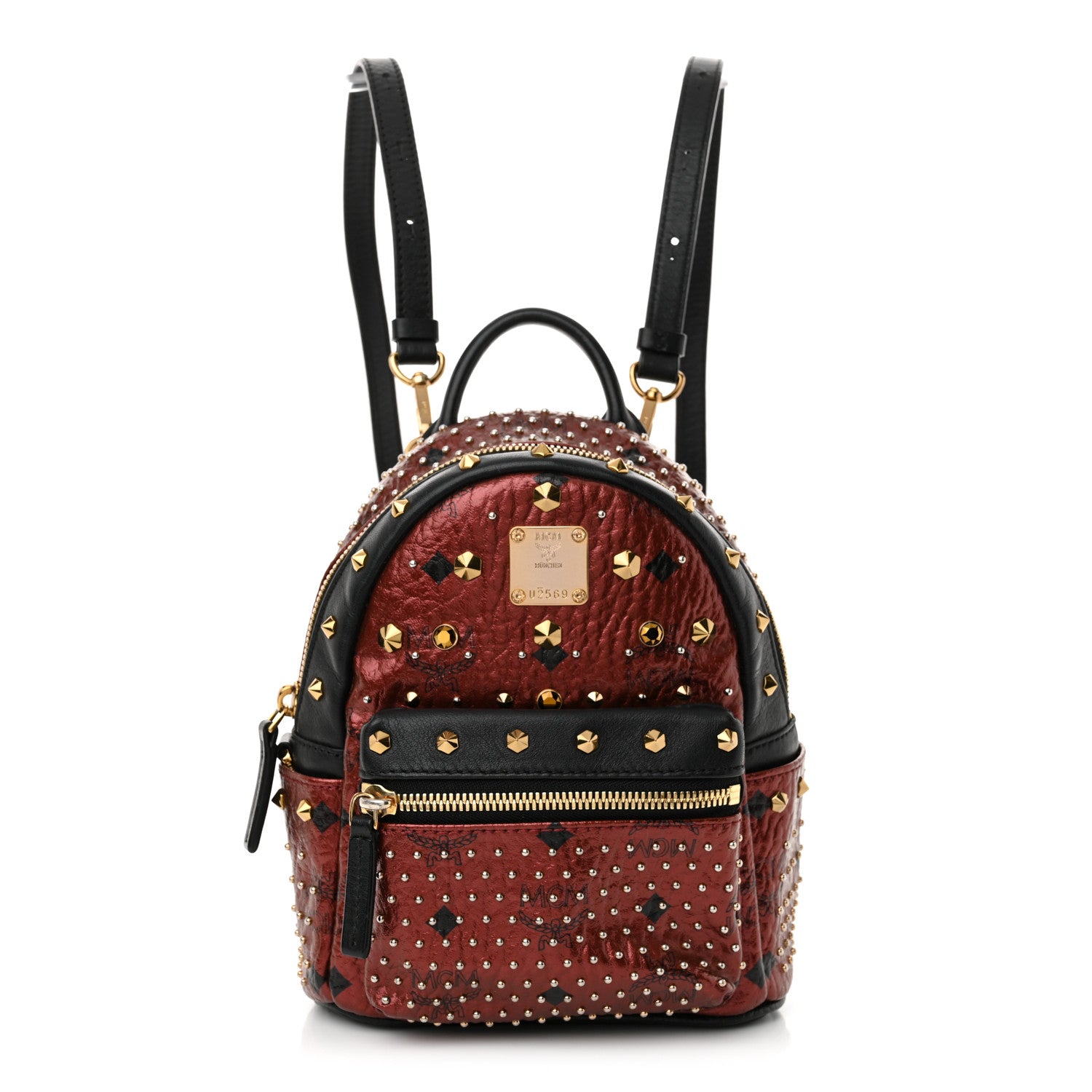 MCM Metallic Visetos Studded X-Mini Bebe Boo Backpack Scooter 1 of 10