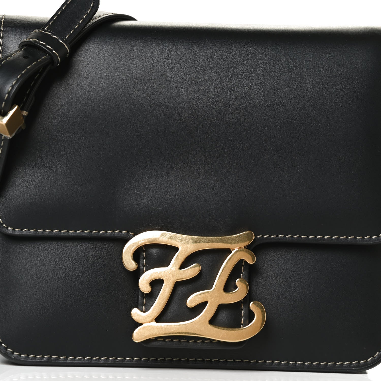 Fendi Vitello King Karligraphy Crossbody Bag Black 8 of 10