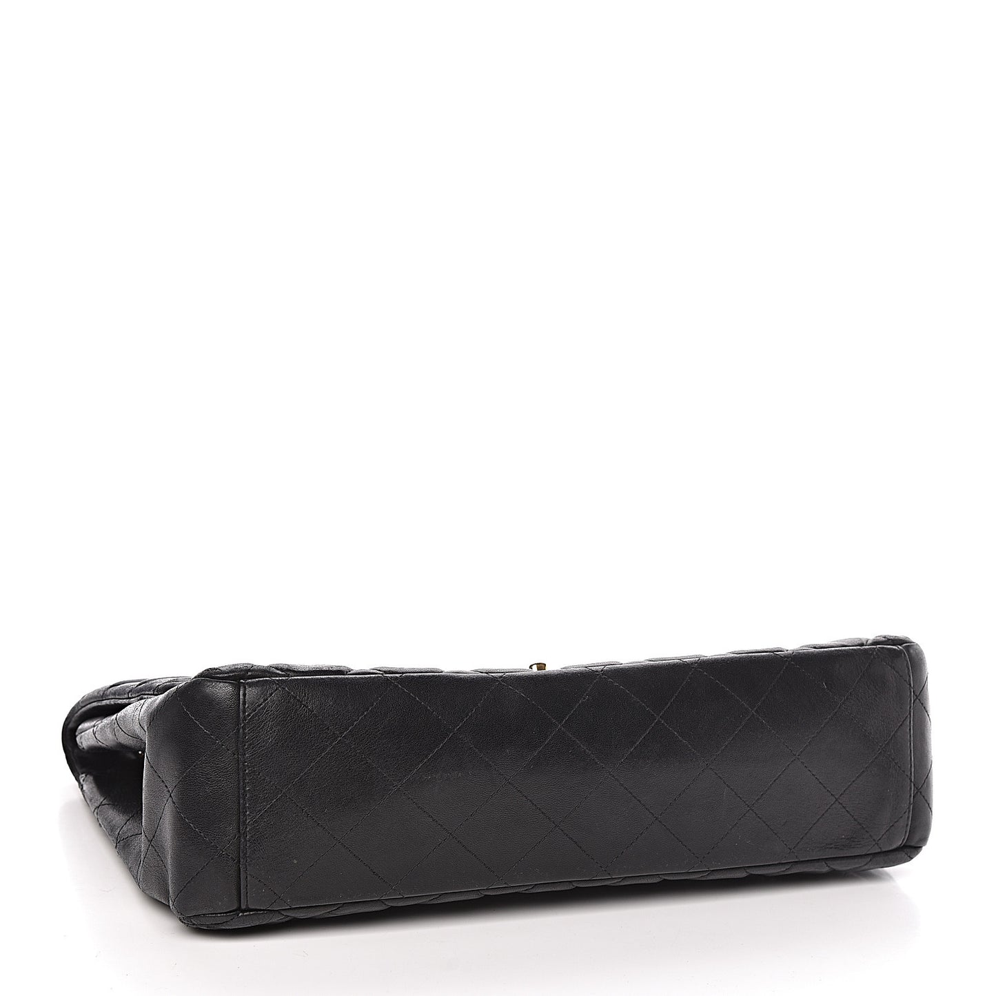 Lambskin Quilted Maxi Single Flap Black