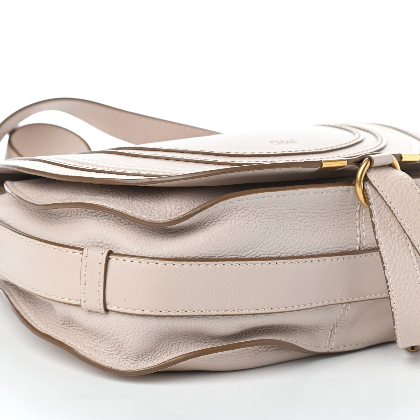 Calfskin Medium Marcie Round Crossbody Bag Abstract White