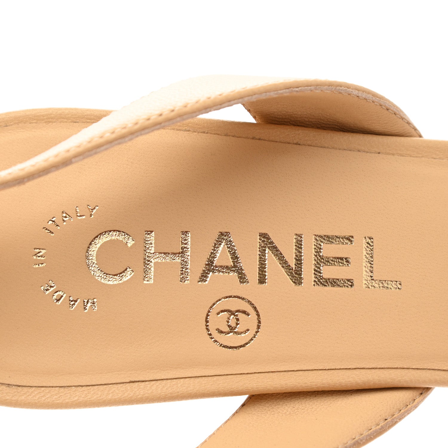 Chanel Goatskin Grosgrain Cap Toe CC Slingback Pumps 40.5 Beige Black 7 of 8