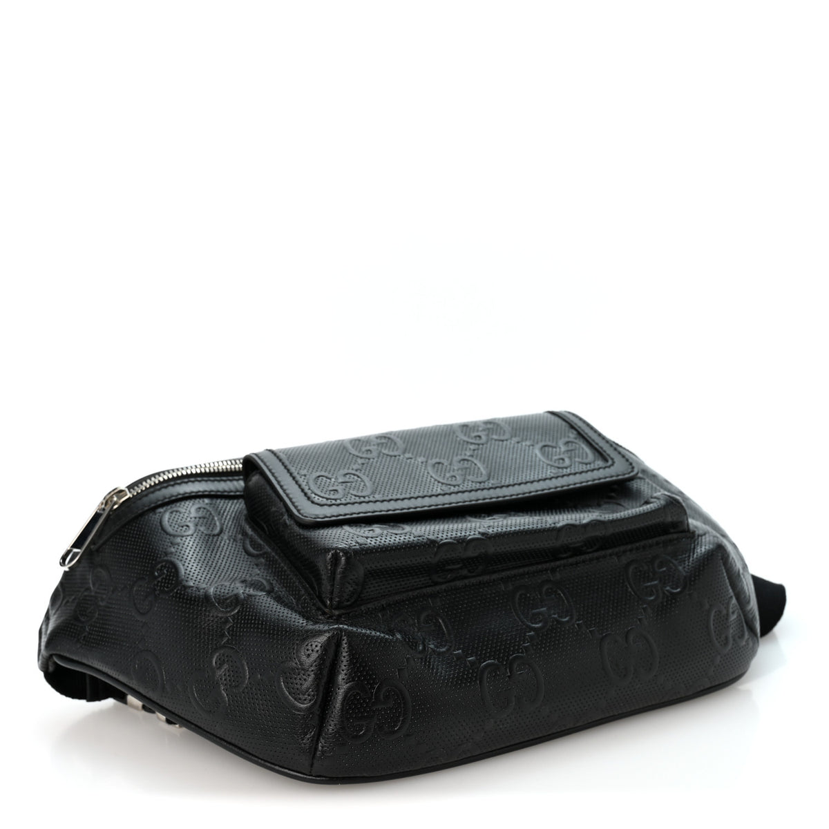 Gucci Calfskin GG Tennis Embossed Pocket Belt Bag Black 3 of 9