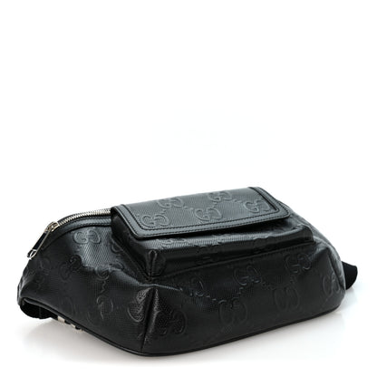 Gucci Calfskin GG Tennis Embossed Pocket Belt Bag Black 3 of 9