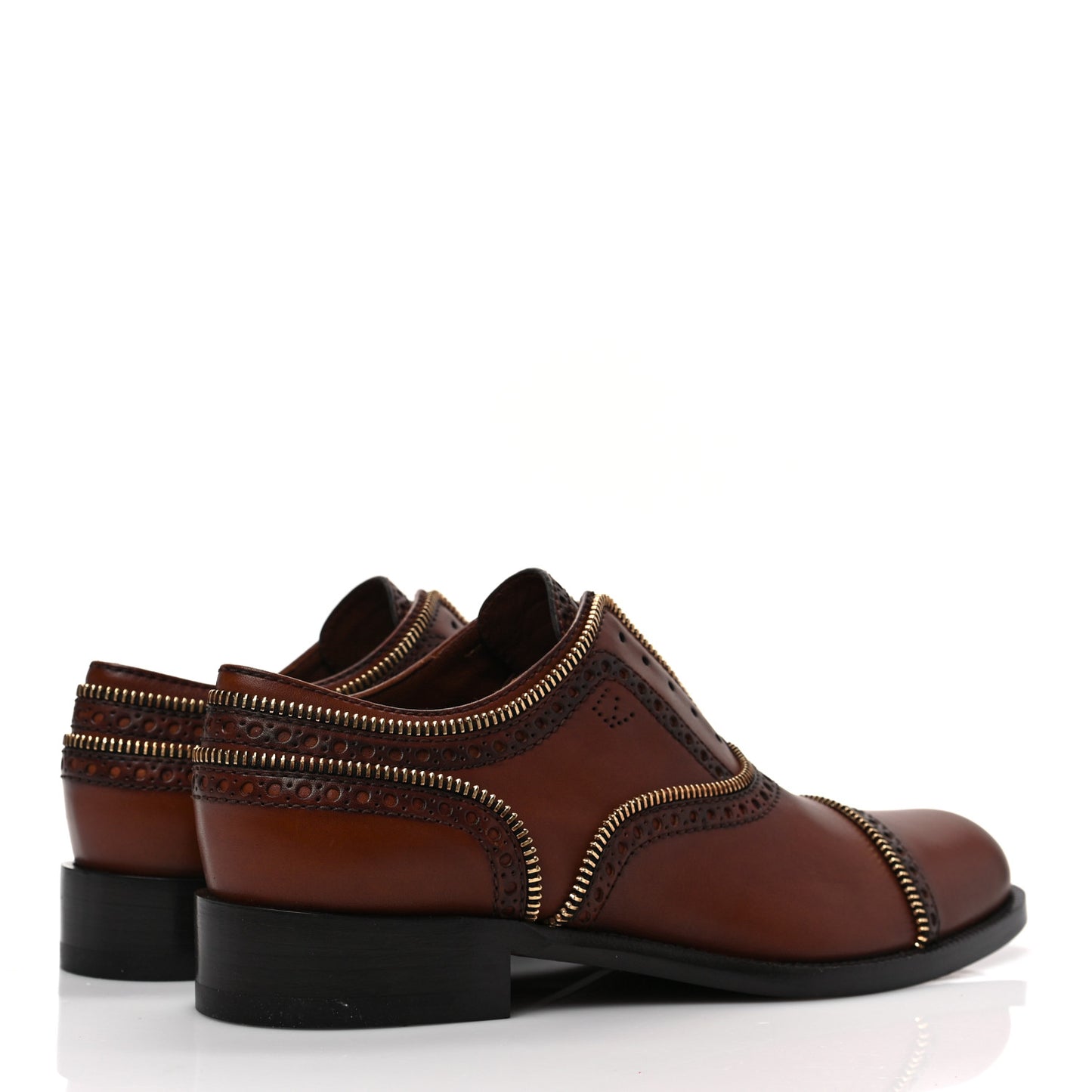 Calfskin Tomboy Richelieu Oxford Flats 38.5 Cognac