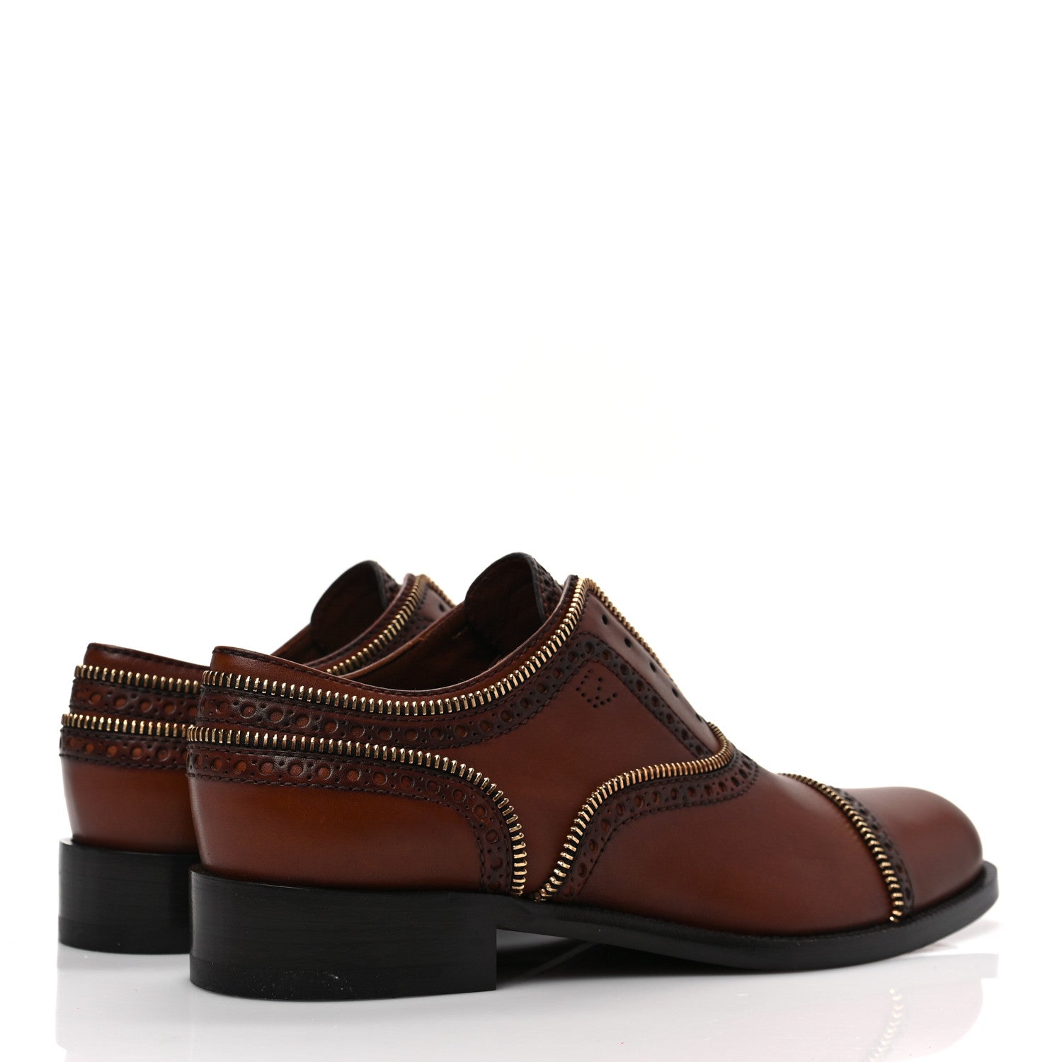 Louis Vuitton Calfskin Tomboy Richelieu Oxford Flats 38.5 Cognac 4 of 7
