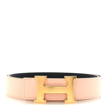 Hermes Swift Epsom Reversible 32mm Martelee H Belt 90 36 Bleu Indigo Rose Eglantine 1 of 6