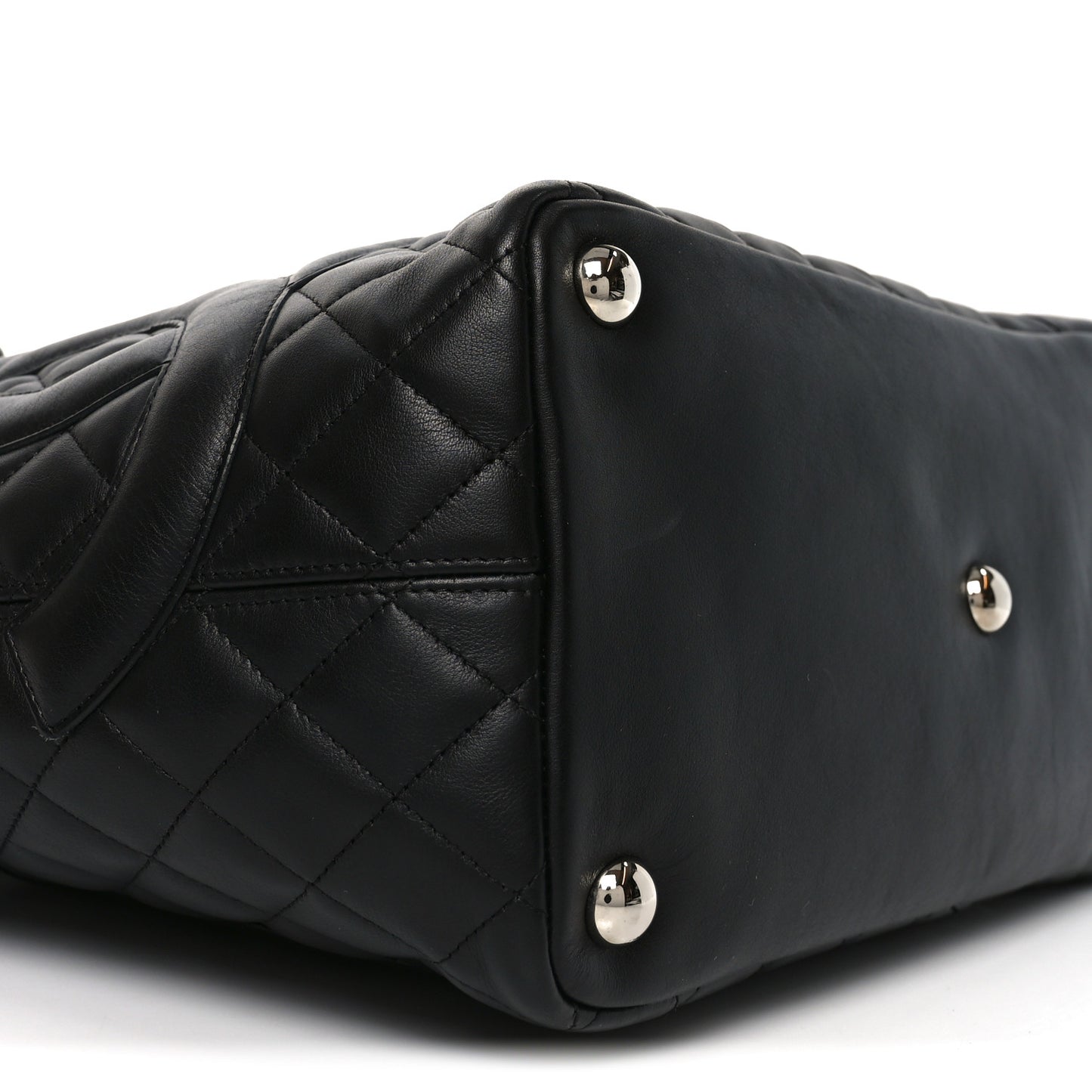 Calfskin Quilted Large Cambon Tote Black